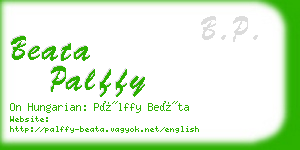 beata palffy business card